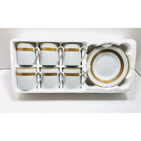 Casati Fine Porcelain 12pcs Mini Cup & Saucer Set, 6 & 6 Cups/ Saucer - Picture 1 of 4